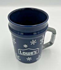 Lowes 15 Oz Ceramic Coffee Mug Blue Bucket Design 2025 Snowflake Limited Edition picture
