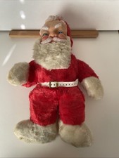 Christmas 1950s Rubber Face Santa Claus Plush Vintage No Tags Height 14 1/2 