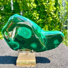 2.75LB Natural glossy Malachite transparent cluster rough mineral sample picture
