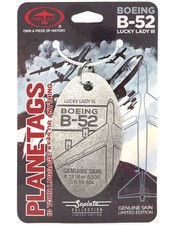USAF Boeing B-52 Lucky Lady III 53-394 Bare Metal Aluminum Plane Skin Bag Tag picture