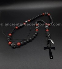 The Ankh 5 Decade Catholic Rosary, Ankh Cross, 925 Silver, AAA Carnelian picture
