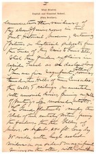 1890's Letter handwritten West Newton MA English Classical School Allen Brothers picture