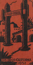 Vintage San Diego Guide Business Directory El Prado Comercial Cactus Garden 1932 picture