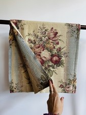 Vintage Floral Tapestry Jacquard Fabric Yardage 82x88 Vat Prima Rose Cabbage picture