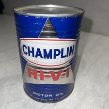 Vintage 1 qt  Oil Can Champlin HI-V-I RARE FULL picture
