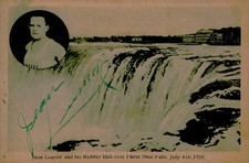 c1928 Jean Lussier Niagara Falls Daredevil Postcard Signed Rubber Ball picture