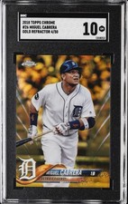 2018 TOPPS CHROME GOLD REFRACTOR 4/50 #26 MIGUEL CABRERA SGC 10 GM picture
