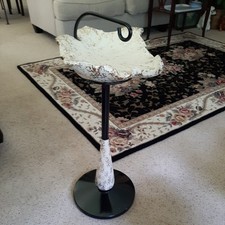 1950's Golden Foliage Leaf Cream and Gold Art Deco/Luxe Ashtray Stand Remade . picture