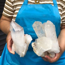 2 pieces 4.86LB Natural Transparent White Quartz Crystal Cluster Specimen 6640 picture