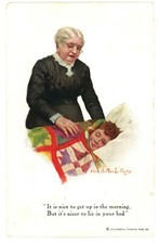 Boy in Bed Grandmother Quilt Postcard 1917 Chas MacLellan Successful Farming picture
