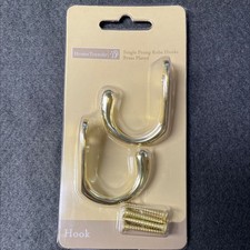 (2-Pack) Single Prong Robe Hook Brass Plated picture