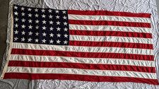 Vtg 48 Star American Flag-Valley Forge Cotton 5'x9.5' 1940's-1950's picture