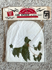 Vintage EZ Fit Quilted Green Poodle  Cover - Applique Design 1950's  NOS picture