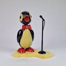 Vintage Soviet Plastic Penguin Singer Figurine USSR 1970s  Desk Decor Souvenir picture