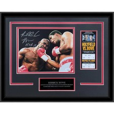 Riddick Bowe Autographed Boxing (vs Evander Holyfield) Deluxe Framed 8x10 Photo picture