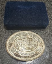 Rocky Mountain Elk Foundation Banquet 4” Big Belt Buckle 2008 Neuse River Chapt picture