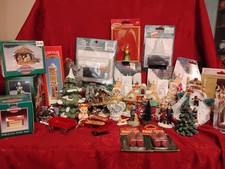 Lot of 30 Assorted Village Figures Plus 10 Bristle Trees -See Pictures F (Loose) picture