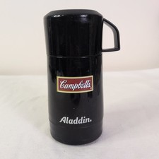 Vtg Aladdin Black Campbell's Soup Wide Mouth Thermos Black 8 Oz picture