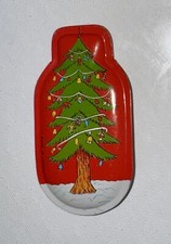 Vtg 1950's Tin Litho Christmas Tree Toy Clicker Noisemaker Japan 3”x1 1/2” Rare picture