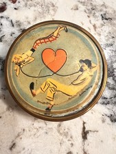 Vintage 1940-1950’s Signed Hilda Terry Teenagers In Love Compact, READ DETAILS picture