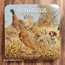 Remington Limited Edition Tin W/Pheasant Dog Hunting Picture picture