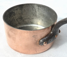 Vintage 6.5in French Copper Saucepan Dehillerin Hammered Tin Lining 2.5mm 4.4lbs picture