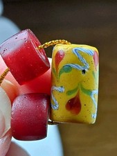 Fancy Rare Floral Antique Venetian Glass Trade Bead African BEADS  picture