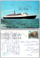 RMS Queen Elizabeth 2 QE2 Ocean Liner Ship Bahamas 1973 Postcard Cunard picture