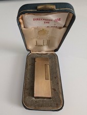 Vintage DUNHILL Rollagas Gold Plated Barley Lighter - 1970s - Original Box picture