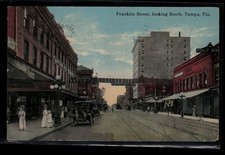 1914 Franklin Street Tampa Florida Vintage Postcard Downtown Scene picture