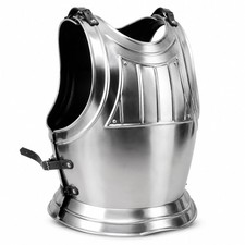 Medieval Fluted Gothic Breastplate 18G Steel Body Armor Front Back Plate Set picture