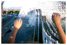 1990s roller Coaster riding theme park ride ODD Weird Vintage photo picture