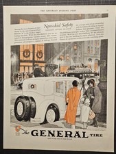 1928 magazine ad for General Tire, non-skid safety year after year picture
