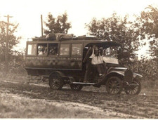 RPPC  Springfield Bus Line  Ford Model T Bus  Real Photo Postcard  c1917 picture