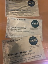NASA Seeds in Space II set of 3 packages. Earth, Under Water, and Space tomatoe picture
