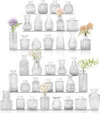 36Pcs Bud Vases Set Small Vintage Glass Bottles Clear Bud Vases in Bulk picture