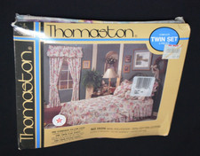 Vintage 1980's Thomaston Tapestry Twin Bed Sheet Set Full Fitted Pillow Case New picture