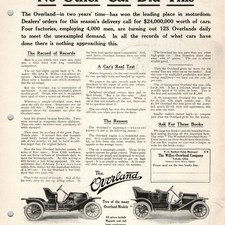 1910 Willys Overland Model 38 25-HP Runabout Car Print Ad 40 HP Touring Toledo picture