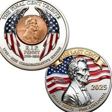 Lincoln Penny Final Issue Commemorative Coin Tribute Token 1909-2025 Collector picture