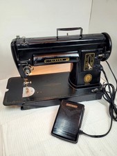 Vintage Black Singer 301a Short Bed Sewing Machine With Pedal Runs Great picture