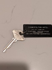 Vintage Cosmopolitan Airtel Portland Oregon Hotel Key & Black Fob 6221 NE 82nd picture