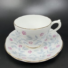 Vintage English Castle Bone China Porcelain Teacup Saucer Set England Teacup Set picture