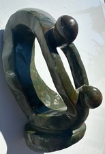 Vintage Shona Green Verdite Stone Sculpture Zimbabwe Signed Mi Chimar picture