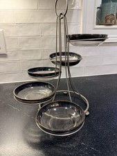 Vintage Dorothy Thorpe Silver Band 5 Tier Snack Server Epergne Bowl Set Caddy picture