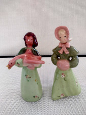 Jean Manley Ceramic Figurines of two ladies with bird picture