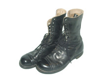 VTG 1950's KOREAN WAR ERA COMBAT MILITARY BOOTS BLACK HTS GRO CORD sz  11 D picture