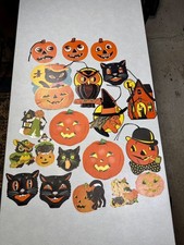 Old Vintage Halloween Cardboard Die Cut Decoration Lot of 20 picture