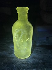 Antique/ Vintage U.S.P. Peroxide Cork Top Bottle. Embossed Manganese. 4oz picture