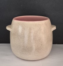 Vintage McCoy Crock/Bean Pot 5 1/4” tall Speckle Glaze Pink & Grey no lid 2 Qt picture