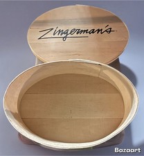 Zingerman’s *RARE*  Oval Wooden Gift Box 19” with Lid Large Deli Bakery Crate picture